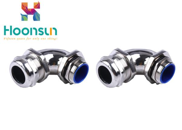 90 Degree Liquid Tight Fittings L Type Metal Elbow Hose Fittings For Conduit