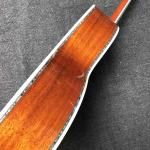 Custom Full Abalone Inlays OOO 39 Inch Round Body Solid Koa Top Acoustic Guitar