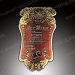 Silk Screen Standard Zinc Alloy Spirit Labels