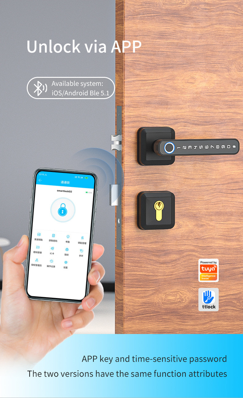 360° Fingerprint Entry Door Lock Aluminum Alloy For Home Apartments