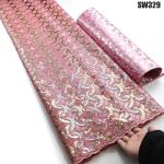 51 inchs Width African Luxury French Tulle Sequin Lace Fabric 100% Cotton