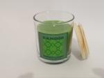Decor candle, round glass scented candle with wooden lid