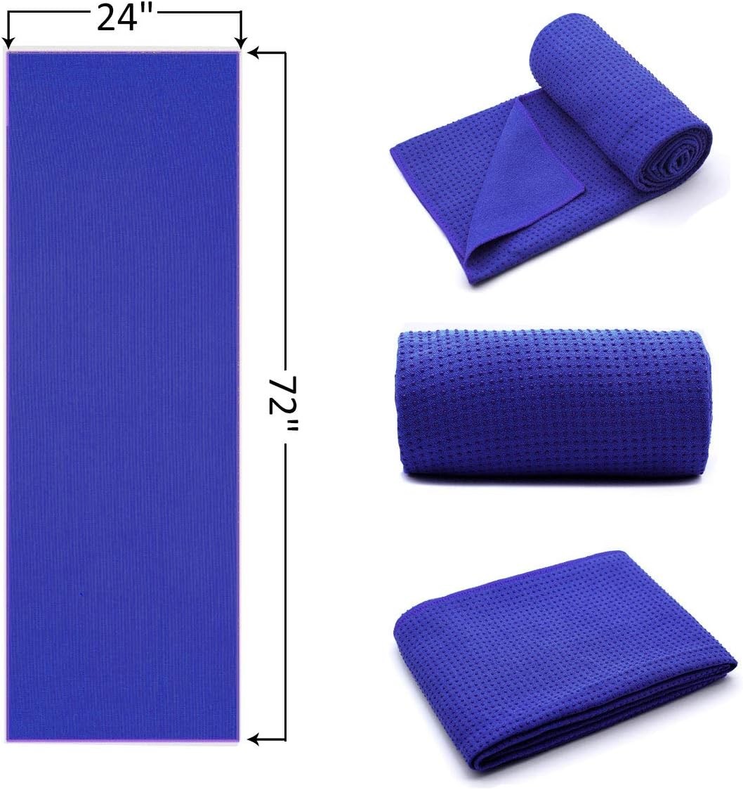 Custom Woven Microfiber Yoga Mat Towel Non Slip For Hot Yoga