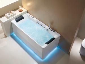 Quality LED Light Whirlpool Massage Bathtub M1823 White Pure Sanitary Grade wholesale