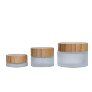 Quality 50g 61.3mm Cosmetic Bamboo Bottle Cosmetic Glass Jar Sustainable Packaging wholesale