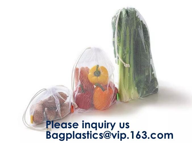Nylon Mesh Net Drawstring Bag Mesh Pouch Organic Mesh Produce Bags With Custom Logo,Reusable Eco Friendly Nylon Drawstri