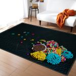 3D living room carpet, bedroom, dining room floor mat, door mat, pattern size