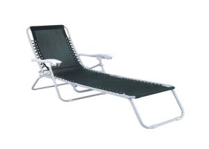 Quality Powder Coated Foldable Sun Lounger , Textilene Recliner Garden Chairs wholesale