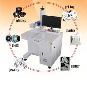 Quality Professional Pulsed Mode Desktop Fiber Laser Marking Machine for Outlet Cattle Animal Ear Tag Bird Pigeon Ring Printing wholesale