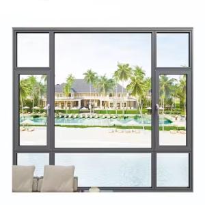 Quality Horizontal Opening Pattern Broken Bridge Aluminum Window Waterproof Fireproof wholesale