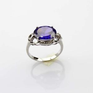 Quality 925 Sterling Silver Ring with 10mmx12mm Oval Purple Amethyst Cubic Zirconia(F42) wholesale