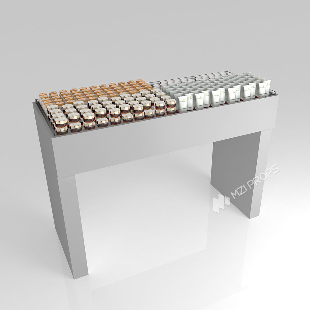 GDR07-XY06 Cosmetic Display Table with 3mm Transparent Acrylic Joint Box and Multi-Level Display for Shopping Mall
