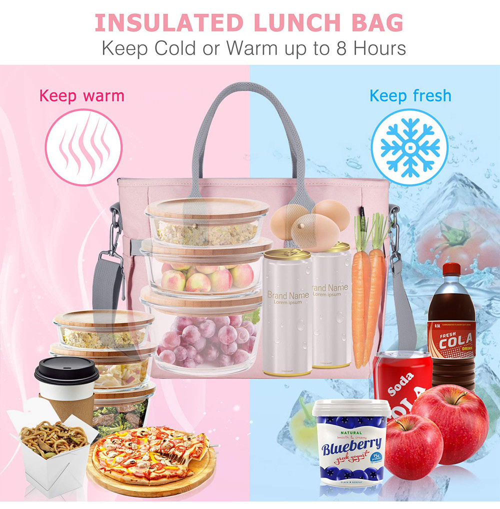 Large Multi-functional Lunch Tote Box with Removable Shoulder Strap