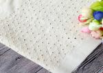 Eyelet White Flower Cotton Lace Dress Fabric , 100% Cotton Embroidered Lace