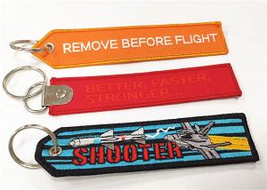 Quality Bright Color Full Embroidered Fabric Keychain 13cmX3.5cm For Airbus Pilot wholesale