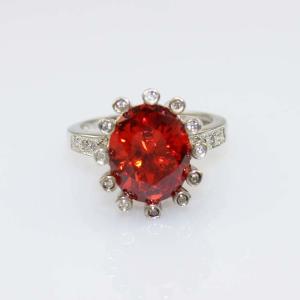 Quality Women' Jewellery Sterling Silver Oval Garnet Cubic Zircon Ring(S-RT719) wholesale