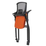 Comfortable Space-Saving Office Chair With Sponge Seat Cushion Wheels Foldable
