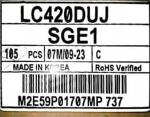 LC420DUJ SGE1 LCD TV Display Panel 42 Inch 1920X1080 FULL RGB