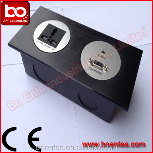 High Quality Wall Mount Aluminum brushed Hotel Media Socket Plate for Office Equipment