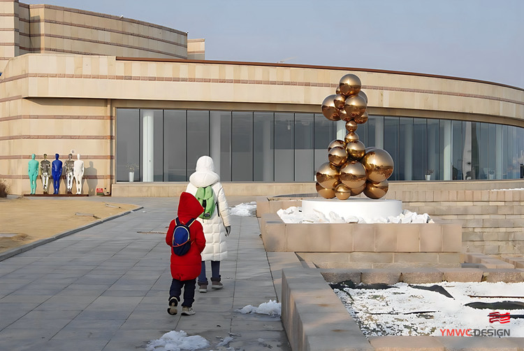 1 Color Print Method Sculpture with Stainless Steel Metal Balls and Mirror Technology