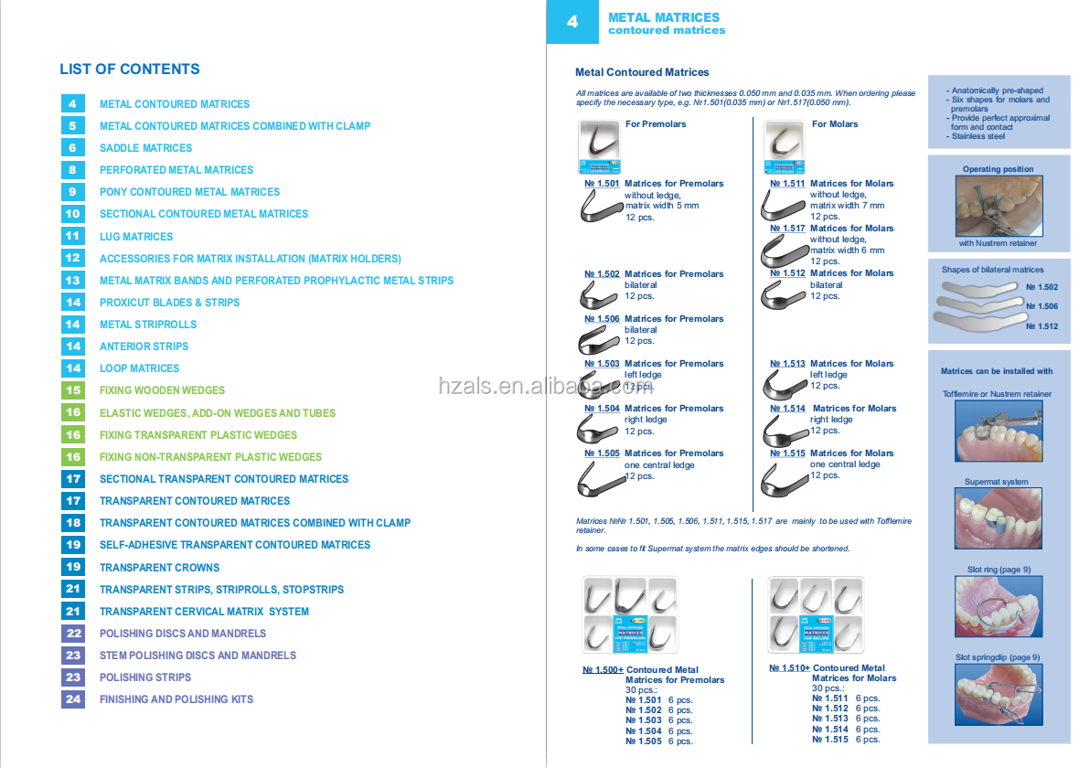 Manual Fixing Transparent Wedges Thin and Medium Wedge 2 Types No. 1.810 Kit 40 pcs. TOP BM for Dental Professionals