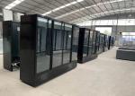 Plug In Glass Four Swing Door Refrigerators In RAL9005 Black