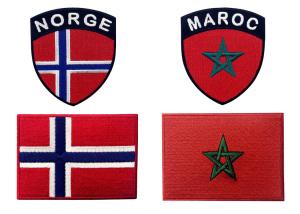 Quality Heat Cutting 3D Embroidered Country Flag Patches 7.5x5cm wholesale