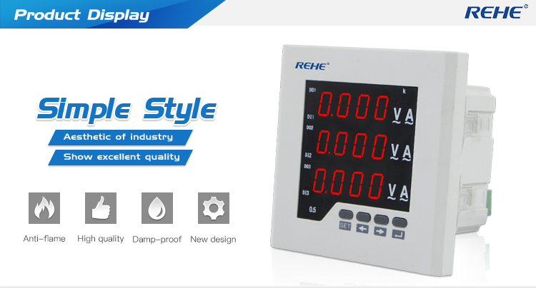 Intelligent Digital Square mini Multi-function monitoring amp volt meter