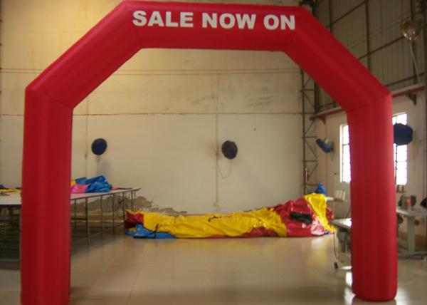 Red Airtight Inflatable Arches Water Proof / Commercial Inflatable Christmas