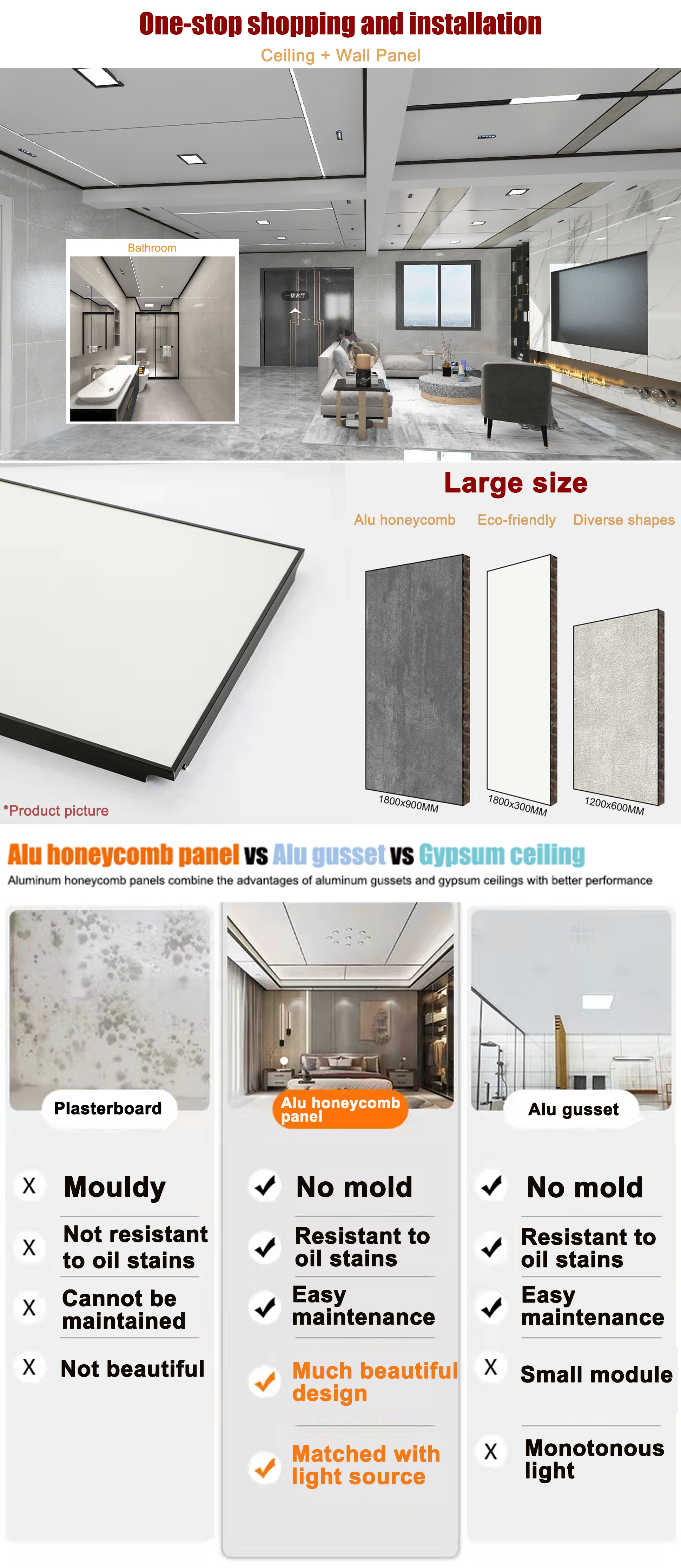 Aluminum Decorative Ceiling Tiles 2x2 Wood Look Ceiling Tiles For Hotel