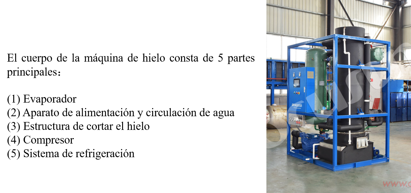 Maquina de Hielo en Tubo Gourmet con Refrigerante R22/R404A/R507A para Consumo Humano