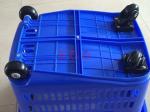 Virgin PP Rolling Shopping Basket With Wheels / Store Trolley Shopping Basket