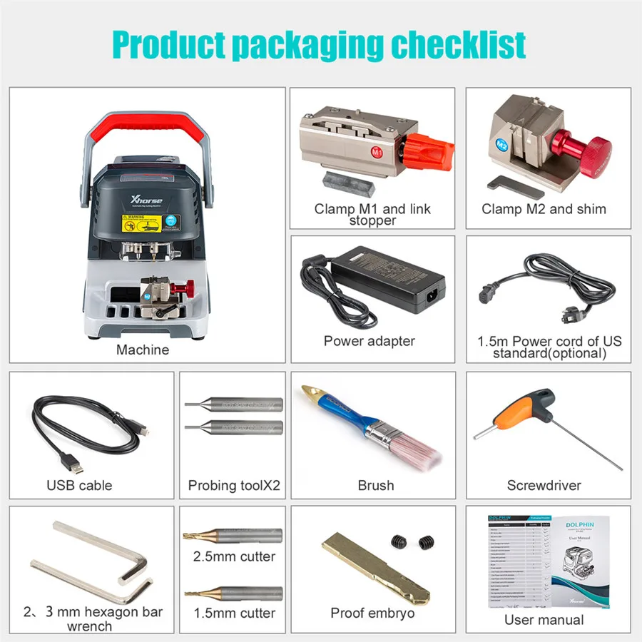 Xhorse Dolphin XP005 Key Cutting Machine V1.7.0 Works on Phone Application Via Bluetooth compatible