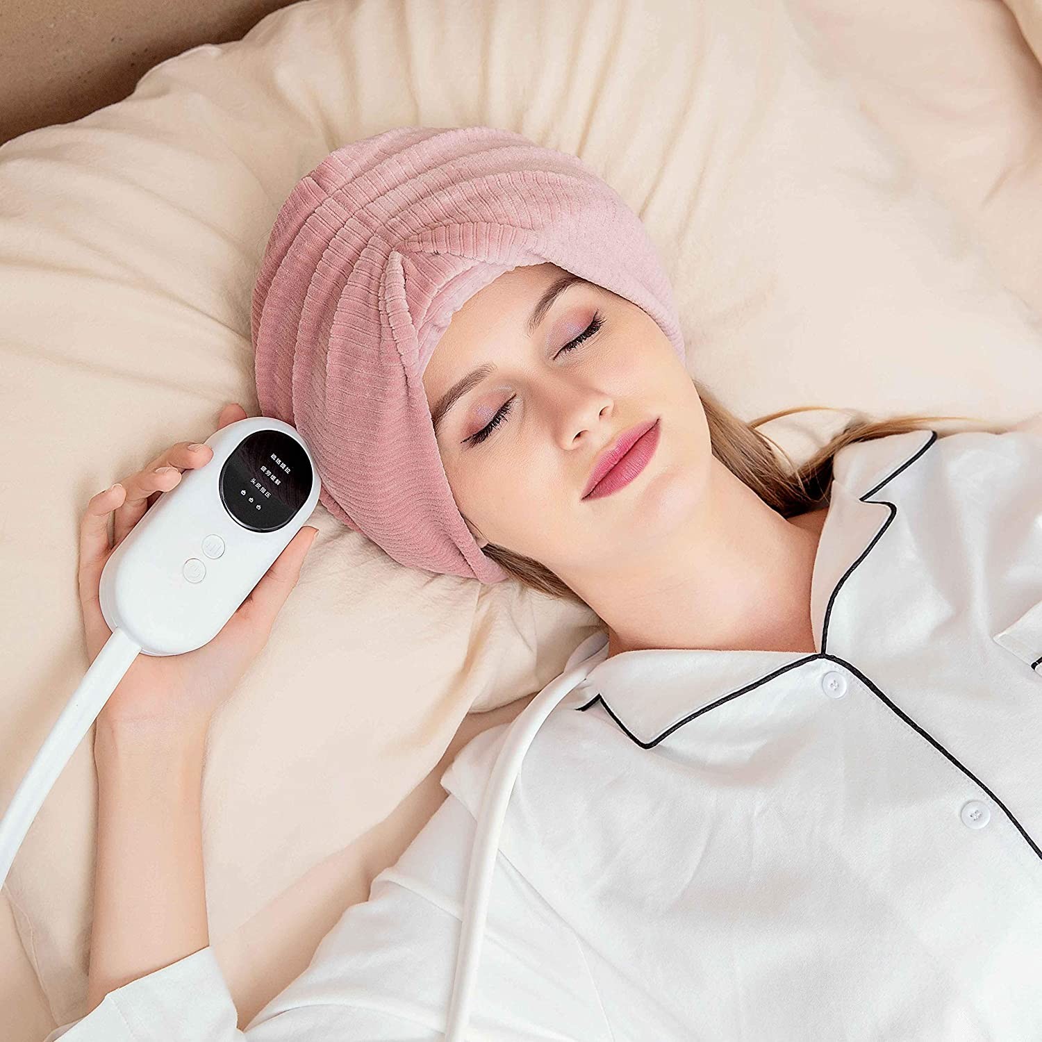 Remote Controll Head Massaging Hat Air Compression 4000mAh USB Charging