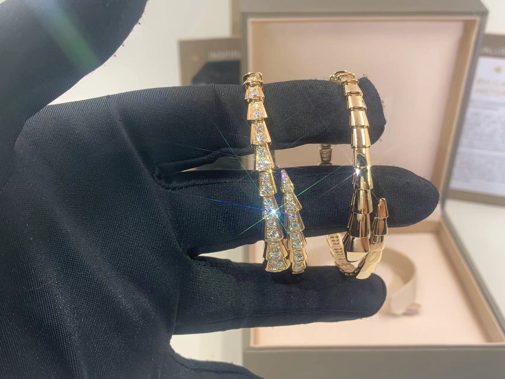 Serpenti Viper Bracelet Serpenti Viper 18 Kt Yellow Gold Bracelet With Pavé Diamonds