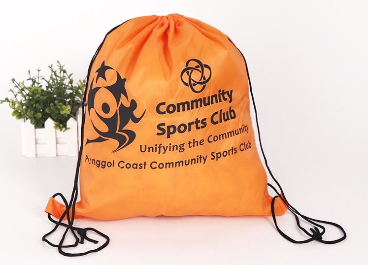 Recycled Foldable Nylon Polyester Tote Bag with logos polyester shopping bag Custom advertising handle non woven bag PAC