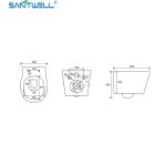 China Sanitwell SWJ1025 Bathroom wc white toilet bowl rimless flush