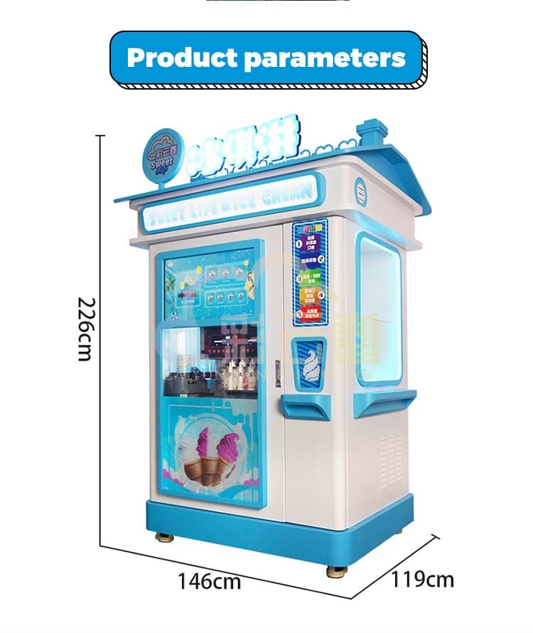 Soft Serve Ice Cream Automatic Machine , Vending Ice Cream Machine Manufacturers