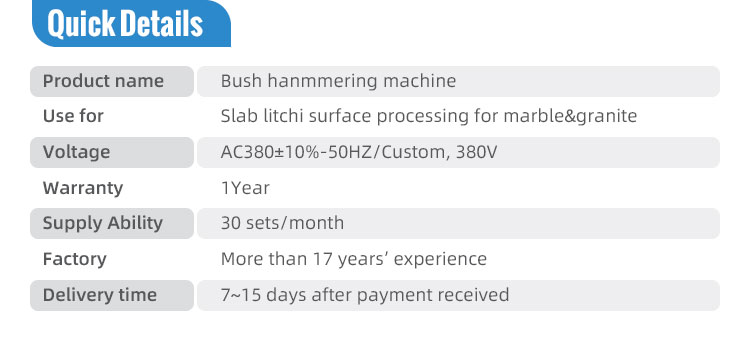 47KW LINSING Stone Slab Tile Bush Hammer Chiseled Rough Picking Marble Sandblasted Surface Granite Grinding Machine