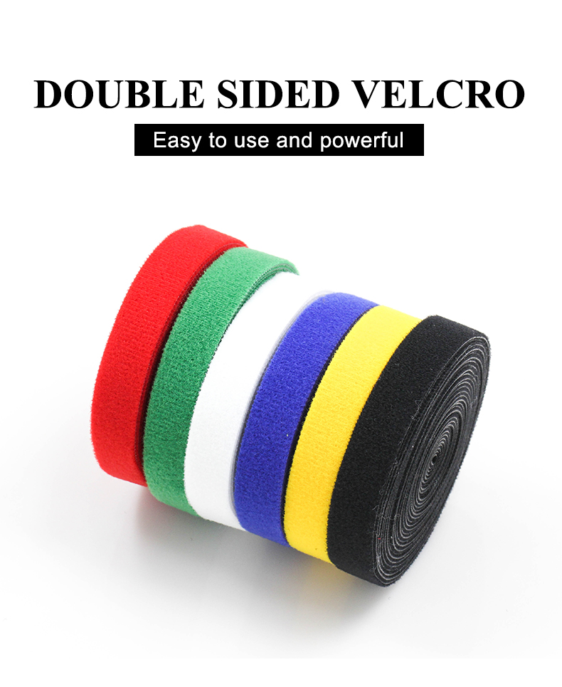Custom size Colorful Hook and Loop Nylon Fabric Fastener DIY Craft Sup Self Adhesive Tape
