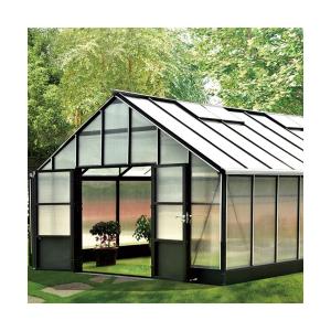 Quality 8mm 10mm Aluminium Frame Greenhouse Black Metal Greenhouse with powder coating wholesale