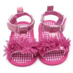 Hot sale 2019 PU leather upper pink lace flower 0-2 years girl summer outdoor