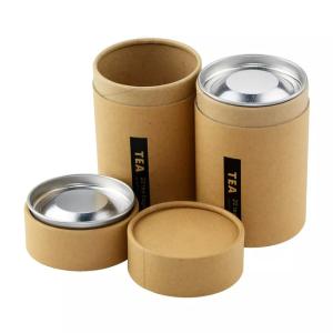 Quality Kraft Paper Cylinder Container Packaging Eco Friendly Tea Packaging wholesale
