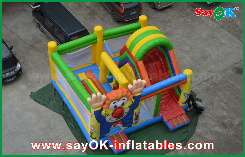 0.55mm PVC 4*4m Clown Inflatable Bounce Castle With Slide