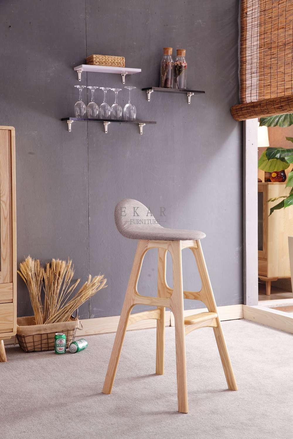 Home Furniture Bar Stool Wooden Bar High Chair