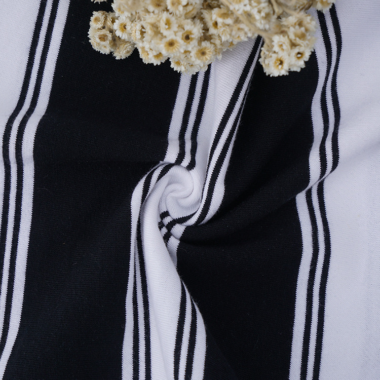 Dureble And Breathable Cotton Double Yarn Striped Cotton Fabric For T-Shirt