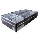 Supermarket glass sliding door chest single temperature island display deep
