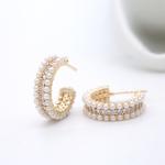 Women's Accessories 925 Sterling Silver Hoop Earrings with Mother's of Pearl