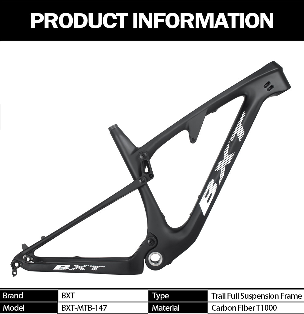 BXT-MTB-147 Trail Carbon Full Suspension Frame 29 Disc Brake