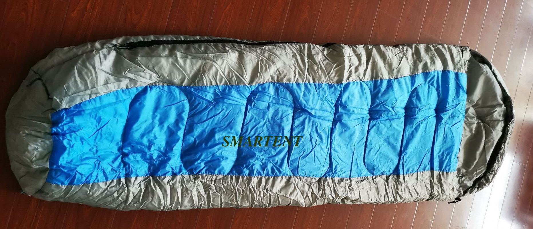 230x80x50CM Custom Black Orange Waterproof 190T Polyester Travel Mountain Sleeping Bags